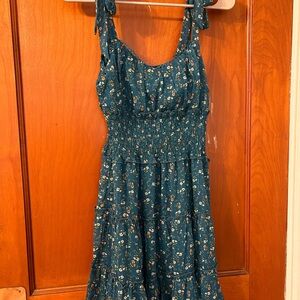 Francesca's Collections Teal Floral Dress